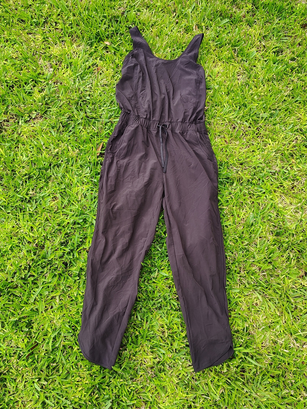Patagonia Women's Black Sleeveless Drawstring Waist Jumpsuit L